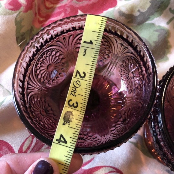 THE PIONEER WOMAN Set-of-2 Adeline Plum Glass Textured Old-Fashioned Sundae NEW - Picture 14 of 17